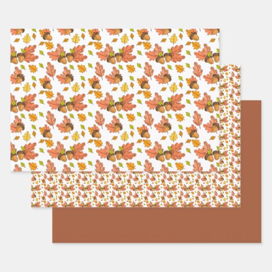Herbstleaves und Acorns Geschenkpapier Set (Set)