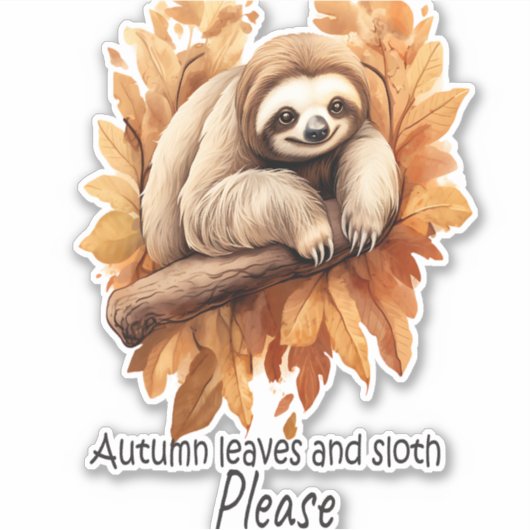 Herbstleaves und Faulenzer bitte Aufkleber (Vorderseite)