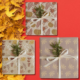 Herbstleaves und Pumpkin-Ernte Geschenkpapier Set
