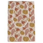 Herbstleaves und Pumpkin-Ernte Mittlere Geschenktüte (Vorderseite)