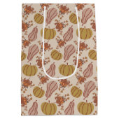 Herbstleaves und Pumpkin-Ernte Mittlere Geschenktüte (Rückseite)