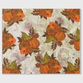 Herbstleaves und Pumpkin Herbstmuster Geschenkpapier (Flach)