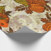 Herbstleaves und Pumpkin Herbstmuster Geschenkpapier (Ecke)
