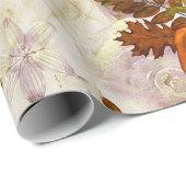 Herbstleaves und Pumpkin Herbstmuster Geschenkpapier (Rolleneckpunkt)