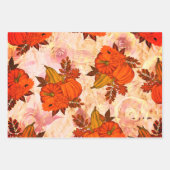 Herbstleaves und Pumpkin Herbstmuster Geschenkpapier Set (Vorderseite 3)