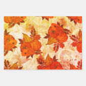 Herbstleaves und Pumpkin Herbstmuster Geschenkpapier Set (Vorderseite)