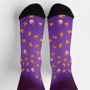 Herbstleaves und Rose Nachhaltige Crew Socke