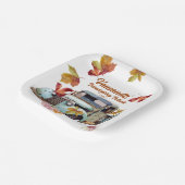 Herbstleaves Vintager Kürbispumpen Pappteller (Gewinkelt)