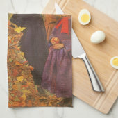 Herbstleaves von Sir John Everett Millais Geschirrtuch (Viertel Falte)
