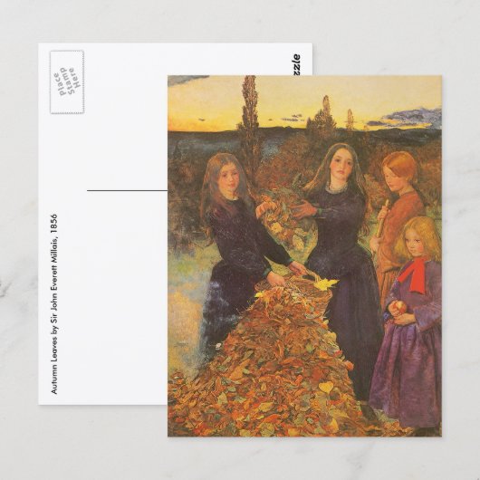 Herbstleaves von Sir John Everett Millais Postkarte (Vorne/Hinten)