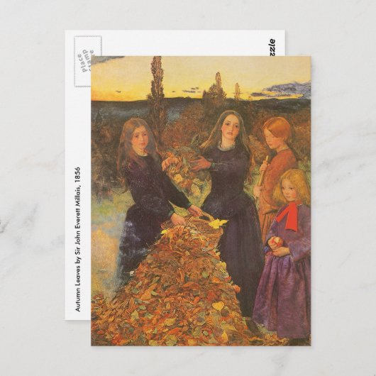 Herbstleaves von Sir John Everett Millais Postkarte (Vorne/Hinten)