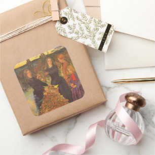 Herbstleaves von Sir John Everett Millais Quadratischer Aufkleber