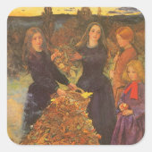 Herbstleaves von Sir John Everett Millais Quadratischer Aufkleber (Vorderseite)