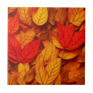 Herbstleaves warmes, orange gelbes Muster Fliese