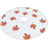 Herbstleaves Wasserfarbe Hand gezogen Polyester Weihnachtsbaumdecke (Schrägansicht)