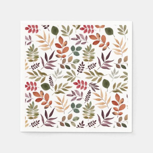 Herbstleaves Wasserfarbiges Leaf Serviette (Vorderseite)