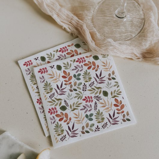 Herbstleaves Wasserfarbiges Leaf Serviette
