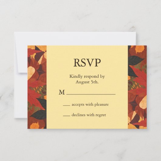 Herbstleaves Wedding RSVP Karte (Vorderseite)