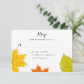 Herbstleaves Wedding RSVP Karte (Stehend Vorderseite)