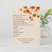 Herbstleaves Wedding Vow Erneuerung Einladung (Stehend Vorderseite)