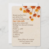 Herbstleaves Wedding Vow Erneuerung Einladung (Vorderseite)