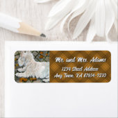 Herbstleaves Westie auf Patio (Insitu)