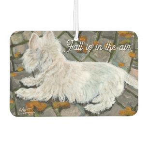 Herbstleaves Westie auf Patio Autolufterfrischer