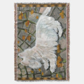 Herbstleaves Westie auf Patio Decke (Vorderseite Vertikal)