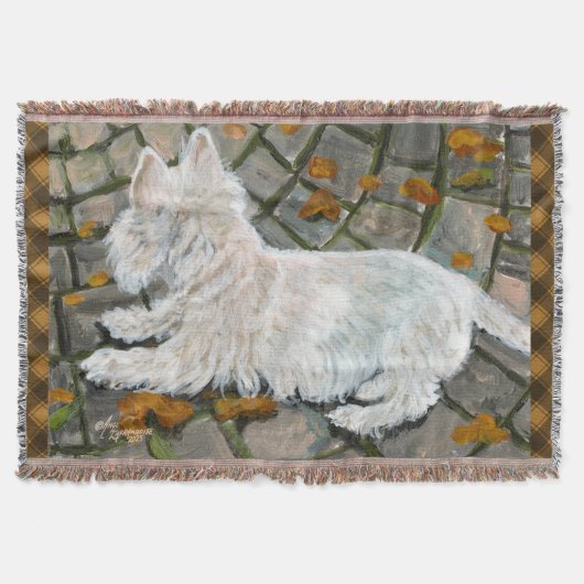 Herbstleaves Westie auf Patio Decke (Vorderseite)
