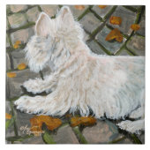 Herbstleaves Westie auf Patio Fliese (Vorderseite)