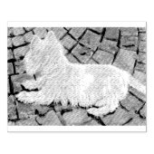 Herbstleaves Westie auf Patio Gummistempel (Prägung)