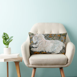 Herbstleaves Westie auf Patio Lendenkissen