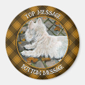 Herbstleaves Westie auf Patio Magnet (Vorne)