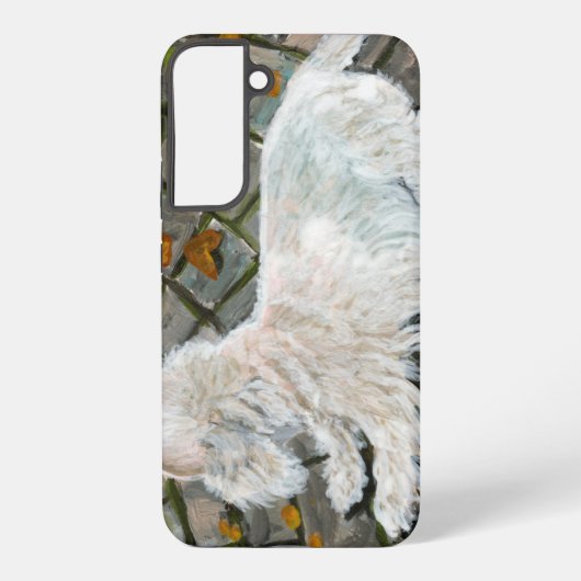 Herbstleaves Westie auf Patio Samsung Galaxy Hülle (Rückseite)