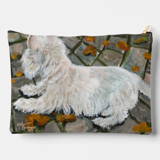 Herbstleaves Westie auf Patio Zubehörtasche (Rückseite)