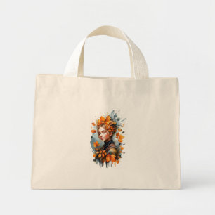 Herbstleaves Woman Artistic Tote Bag Mini Stoffbeutel