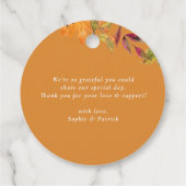 Herbstleaves Wreath Christening Vielen Dank Geschenkanhänger (Rückseite)