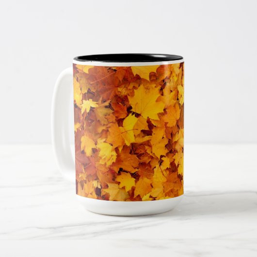 Herbstleaves Zweifarbige Tasse (Vorderseite Links)