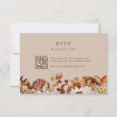 Herbstlebe floral QR Code RSVP Karte (Vorderseite)