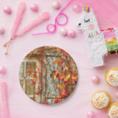 Herbstlebe Rot Gelbe Antillen Fenster Pappteller (Party)