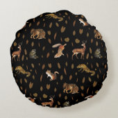 Herbstlebewesen Herbst-Dekoration Rundes Kissen (Rückseite)