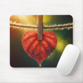 Herbstleder auf der Wäscheleine Mousepad (Mit Mouse)