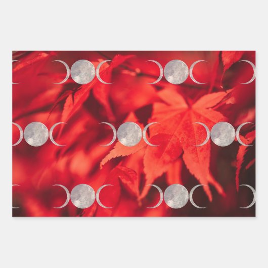 Herbstleder Dreiermondpapier Geschenkpapier Set (Vorderseite 2)