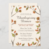 Herbstleder Erntedank Abendessen Einladung (Vorne/Hinten)