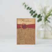 Herbstleeves, IMITATE Burlap-Abschlusskarte Begleitkarte (Stehend Vorderseite)