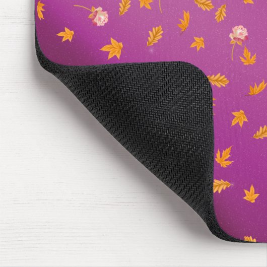 Herbstleeves und Rose rosa Mousepad (Ecke)