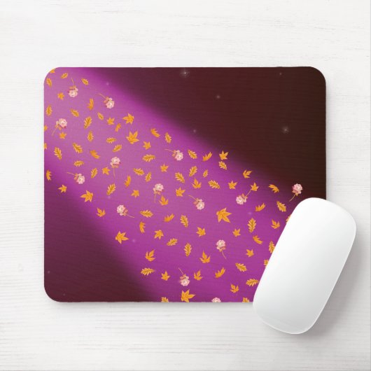 Herbstleeves und Rose rosa Mousepad (Mit Mouse)