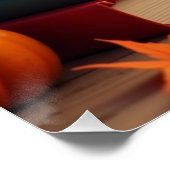 Herbstlehrer Vibes Poster - Herbstbücher und Pumpk (Ecke)