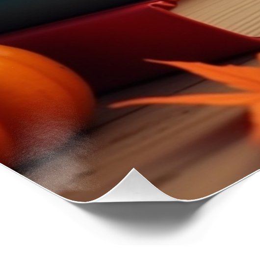 Herbstlehrer Vibes Poster - Herbstbücher und Pumpk (Ecke)