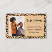 Herbstleoparddruck mit benutzerdefiniertem Foto Visitenkarte (Vorderseite)